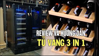 REVIEW và HƯỚNG DẪN SỬ DỤNG Tủ bảo quản rượu vang VINOCAVE 2 cánh 24 chai x 150 Cigar [upl. by Lahcym]