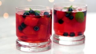 Mixed Berry Cocktail Spritzer Recipe  Happiest Hour [upl. by Ellon]