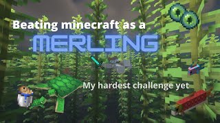 Beating Minecraft as a Merling Origins Mod [upl. by Ylliw180]