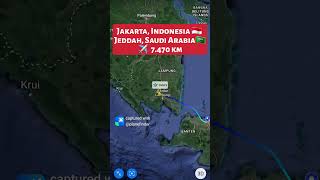 Jakarta Indonesia 🇮🇩 to Jeddah Saudi Arabia 🇸🇦 Flight Route ✈️ Timlines SV823 [upl. by Yehsa]