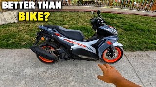 2023 Yamaha Aerox 155 Bs6 Review  Better Than a 150cc Bike [upl. by Tohcnarf]