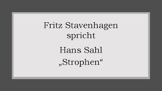 Hans Sahl „Strophen“ [upl. by Sirehc]