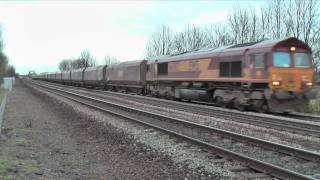 66082 on 6H15 1454 Immingham  Drax Power Station loaded HTAs [upl. by Rawley368]