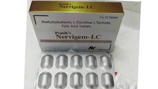 Praniks Nervigem LC Tablets Methylcobalamin LCarnitine LTartrate Folic Acid Tablets [upl. by Zenas858]