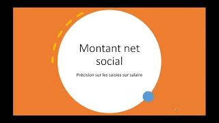 Montant net social  précision sur les saisies sur salaire [upl. by Fahy555]