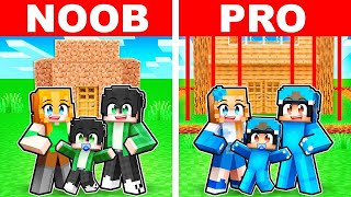 Having a NOOB vs PRO Family In Minecraft [upl. by Nallad]