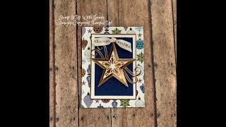 Stampin Up So Many Stars Christmas Card Tutorial [upl. by Ecadnac]