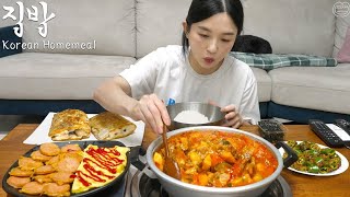 Real Mukbang The best Korean Home Meal ☆ Gochujang Soup Sausage grilled cutlassfish [upl. by Marsden]