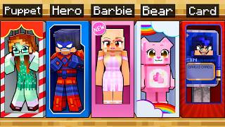 10 FRIENDS on one BARBIE BLOCK in Minecraft [upl. by Alrad]