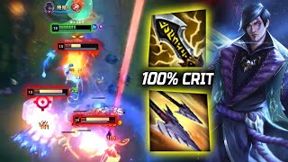 1300LP Aphelios  BREAKING Challenger with 100 CRIT BUILD  Engsub [upl. by Adnomal]