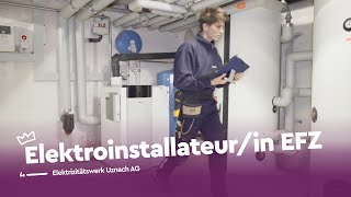 Stromgesteuert Elektroinstallateurin EFZ  Elektrizitätswerk Uznach AG  Lehrstellenvideo  Yousty [upl. by Janka]