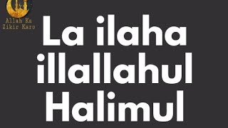 La ilaha illallahul Halimul Kareem La ilaha illallahu RabbulArshilAzeem La ilaha illallahulAzi [upl. by Nady]