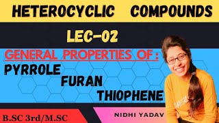 Aromaticity Reactivity Resonating structures of pyrrole ThiopheneFuran [upl. by Anilad]