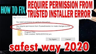 100 fix for require permission from TrustedInstaller error windows 7 8 10 [upl. by Neirod662]