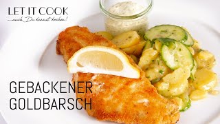 Gebackener Rotbarsch mit Sauce Remoulade und KartoffelGurkensalat [upl. by Wandie]