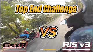 Gsxr vs R15 v3 Top End Race  LalonGP  The Roadmaster  Race Video  bike r15v3 gsxr rider [upl. by Senaj]