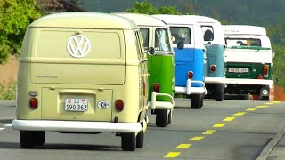 Classic VW Bus Jubilee Convoy  75 Volkswagen Campervan Transporter Kombi  VW Type 2 T1 VW T2 [upl. by Etnuahs]