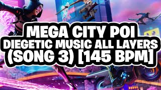 Fortnite Mega City POI Diegetic Music All Layers Song 3 145 BPM quotAIMusic Layersquot [upl. by Ahtebat]