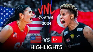 🇺🇸 USA vs TURKIYE 🇹🇷  Highlights  Womens VNL 2024 [upl. by Niamrahc]