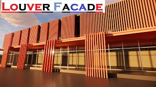 Wooden Louver facade in revit  adaptive family facade [upl. by Kolosick]