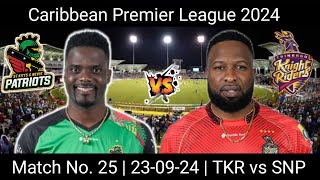 CPL T20 2024 Match No25 Prediction  TKR vs SNP Match Analysis and Prediction [upl. by Laen775]