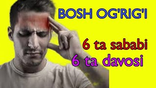 BOSH OGRIGI SABABLARI VA DAVOLASH  БОШ ОҒРИҒИ САБАБЛАРИ ВА ДАВОЛАШ  6 TA SABAB VA 6 TA USUL [upl. by Anestassia]