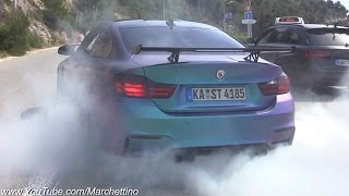 600hp BMW M4 F82 Akrapovic LOUD Revs amp Burnout [upl. by Ahsekim175]