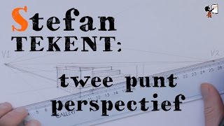 Hoe teken je een 2 punt perspectief  Stefan Tekent Les 7 [upl. by Billye]