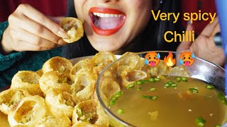 EATING SPICY PANIPURI  EATING GOLGAPPE  ASMR  EATING FUCHKA  MUKBANG PANIPURI [upl. by Olshausen]