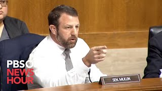 WATCH Oklahoma senator challenges Teamsters president to a fight during Senate hearing [upl. by Surtimed]