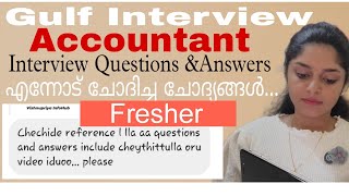 Accountant Interview Questions and Answers  UAE  Gulf  Accountant Interview Malayalam  Fresher [upl. by Huxley]