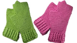 🌈Guantes o Mitones a Crochet  Ganchillo Paso a Paso😊 [upl. by Burbank]