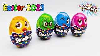 Chocolate EASTER eggs 2023 Easter Smarties 💙💛❤️💚 [upl. by Shishko]