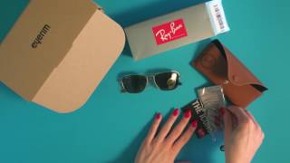 eyerim presents Unboxing of RayBan CARAVAN RB3136 181 sunglasses [upl. by Anpas]