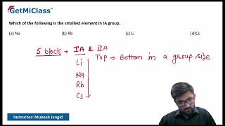 Smallest element KCET 11th Chemistry S Block Elements [upl. by Leahcimrej]