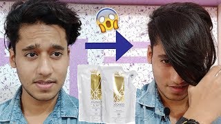 How To Get Permanent Straight Hair At Home With Loreal XTenso Cream Mens Curly To Straight Hair [upl. by Aicirtel]