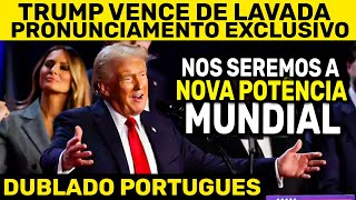 TRUMP FAZ SEU PRONUNCIAMENTO OFICIAL APÓS SER ELEITO O NOVO PRESIDENTE DOS ESTADOS UNIDOS [upl. by Enelahs]