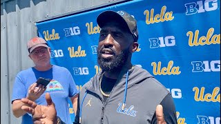 UCLA head coach DeShaun Foster after practice No 14 of fall camp 817 [upl. by Saoj]