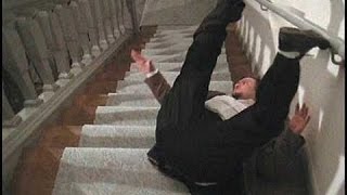 The Most Amazing Videos  Man Falling Down Stairs Forever [upl. by Aciretal719]