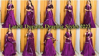 Latest Dupatta Draping Styles For Lehenga 2023  Lehenga Dupatta Styles  Dupatta Draping Styles [upl. by Ojyma]