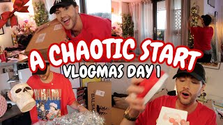 A CHAOTIC Start Xmas GIVEAWAY Epic Deliveries Xmas Flat Tour VLOGMAS DAY 1 [upl. by Muirhead]