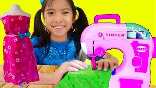 Wendy Pretend Play w Sewing Machine Toy [upl. by Eenet]