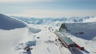 Skiing in Gudauri  Georgia 4K Aerial drone video [upl. by Renaldo]