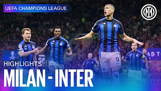 MILAN 02 INTER  HIGHLIGHTS  UEFA CHAMPIONS LEAGUE 2223 ⚽⚫🔵🇮🇹 [upl. by Hitchcock]