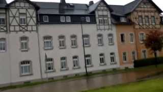 Leichte Überschwemmung in Oelsnitz auf der Bahnhofstraße am Bahnhof [upl. by Rosdniw422]