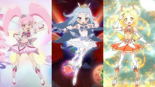 1080p Six Heart Princess All Transformations シックスハートプリンセス 変身シーン [upl. by Aynotak822]