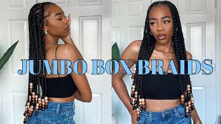 JUMBO KNOTLESS BOX BRAIDS  WITH BEADS [upl. by Bascio]