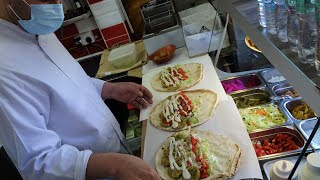 Lebanese Falafel Sandwich Wrap for £500  also Falafel Recipe making Process  at quotFresh Falafelquot [upl. by Nnylidnarb]