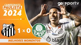 SANTOS 1 X 0 PALMEIRAS  MELHORES MOMENTOS  FINAL DO CAMPEONATO PAULISTA 2024  geglobo [upl. by Ssegrub]