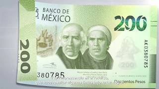 Billete de 200 pesos de la familia G  elementos de seguridad [upl. by Uyerta779]